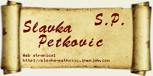 Slavka Petković vizit kartica